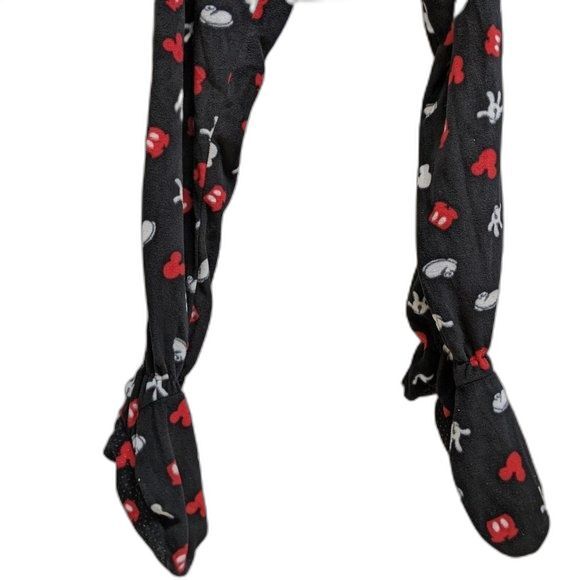 Disney Women Sleepwear Mickey Mouse Magic Fleece Footed One-Piece Black S - Picture 6 of 10